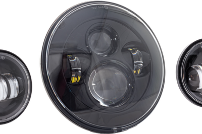 Letric Lighting Co 7’’ Led Hdlgt W/ Pass Blk Halo Indian - Black - Harddrive Products