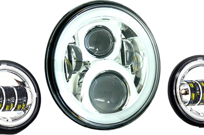 Letric Lighting Co 7’’ Led Hdlgt W/ Pass Chr Halo Indian - Harddrive Products