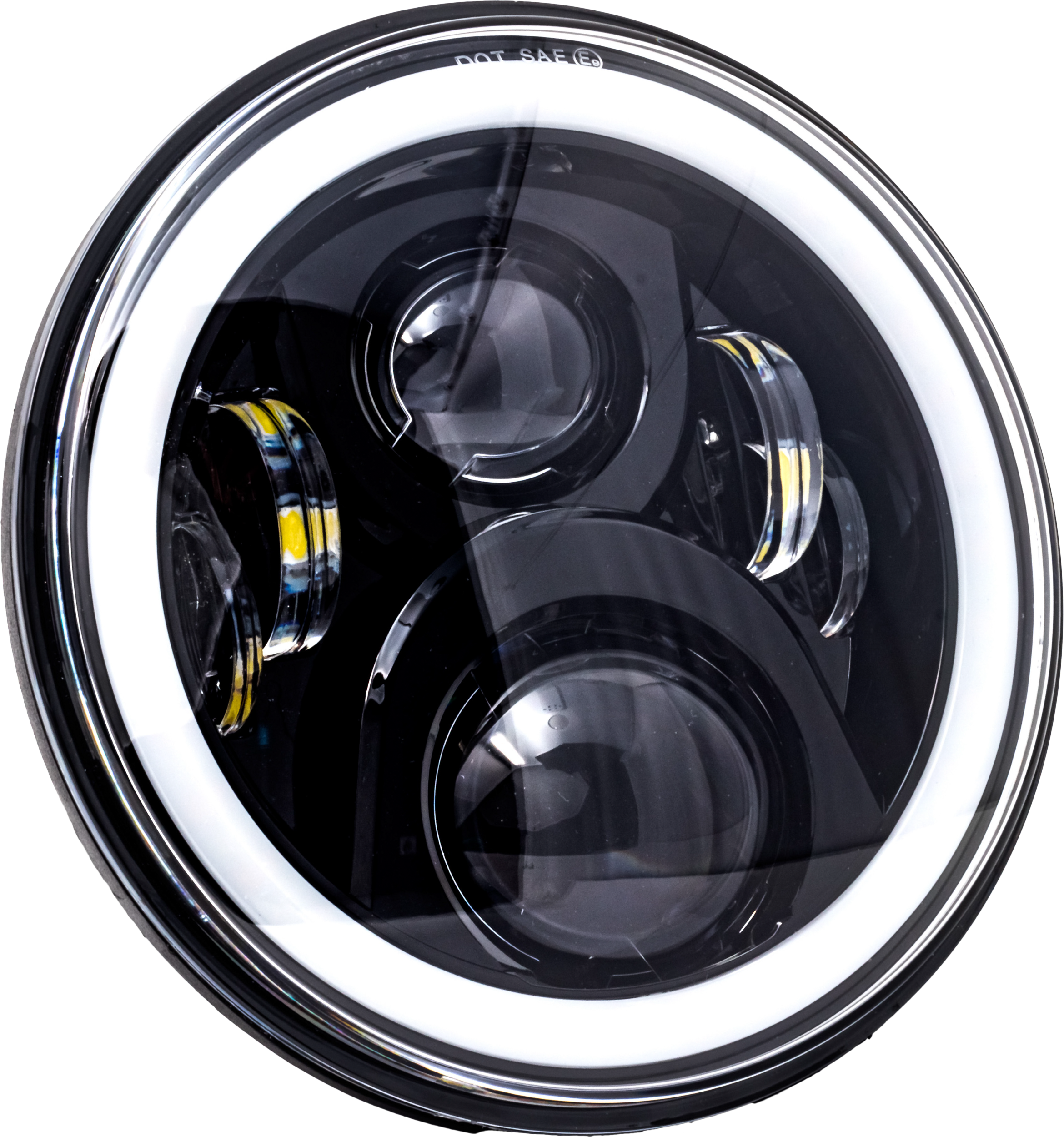 Letric Lighting Co 7’’ Led Headlight Full Halo Blk W/ Mnt Adapter - Black - Harddrive Products