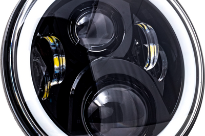 Letric Lighting Co 7’’ Led Headlight Full Halo Blk W/ Mnt Adapter - Black - Harddrive Products