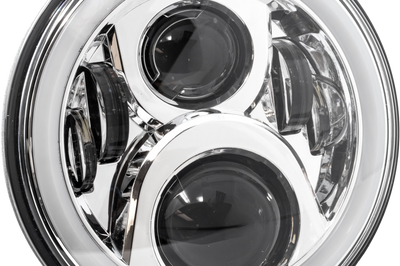 Letric Lighting Co 7’’ Led Headlight Full Halo Chr W/ Mnt Adapter - Harddrive Products