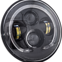 Letric Lighting Co 7’’ Led Headlight Red Halo Indian - Black - Harddrive Products