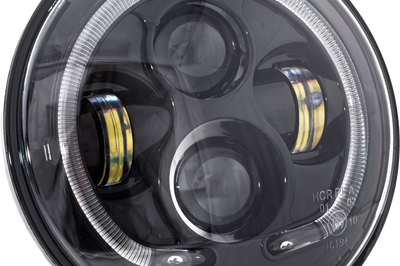 Letric Lighting Co 7’’ Led Headlight Red Halo Indian - Black - Harddrive Products