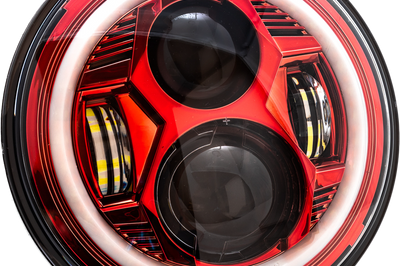 Letric Lighting Co 7’’ Led Headlight Red Halo Indian - Harddrive Products
