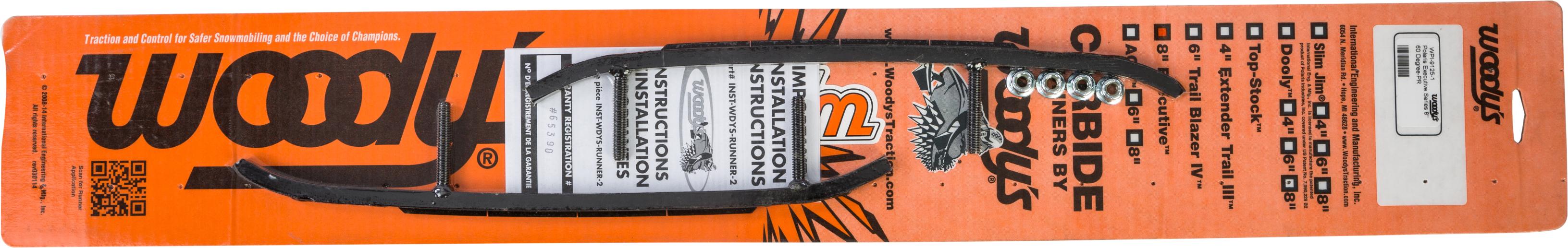 Woodys 8’’ Carbide Runners Pol - Snowmobile Collection