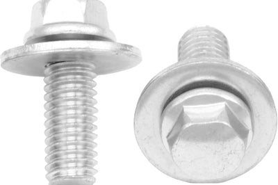 Bolt 8mm Hex Head Flange 6x1.0x16mm W/16mm Washer 10/pk - Tires & Wheels