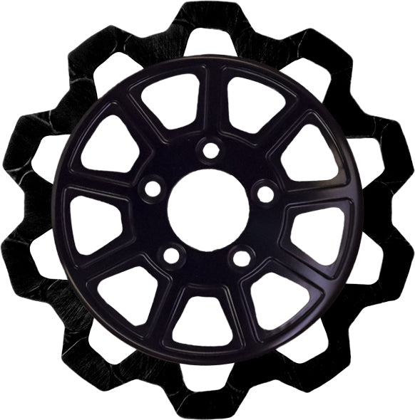 Lyndall Brakes 9 Spoke Rotor Rear Blk/gold Bow Tie 11.8’’ 7mm - Black/Black - Harddrive Products