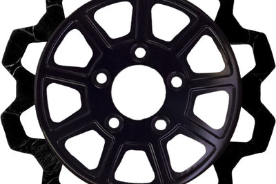 Lyndall Brakes 9 Spoke Rotor Rear Blk/gold Bow Tie 11.8’’ 7mm - Black/Black - Harddrive Products