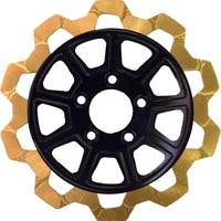 Lyndall Brakes 9 Spoke Rotor Rear Blk/gold Bow Tie 11.8’’ 7mm - Black/Black - Harddrive Products