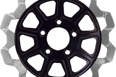 Lyndall Brakes 9 Spoke Rotor Rear Blk/gold Bow Tie 11.8’’ 7mm - Black/Silver - Harddrive Products