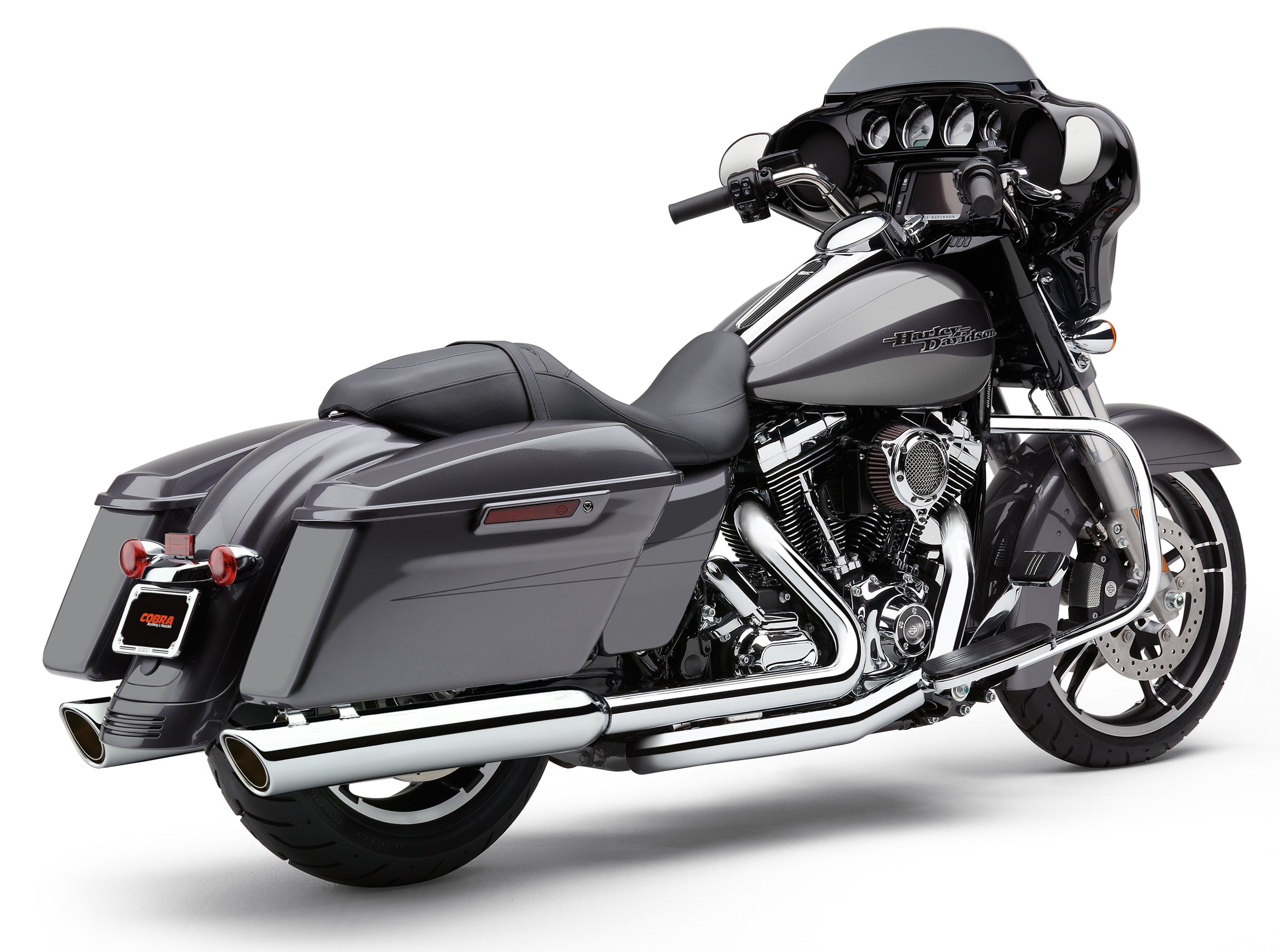 COBRA 909 Twins 4’’ Slip Ons Chrome Flh/Flt 95 16