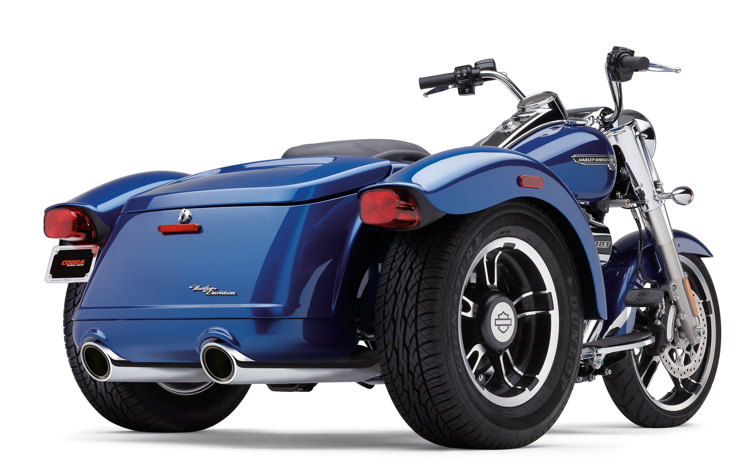 COBRA 909 Twins 4’’ Slip Ons Chrome Freewheeler 15 22