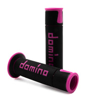 DOMINO RACING A450 Road Racing Grips Black/Fuchsia Pair