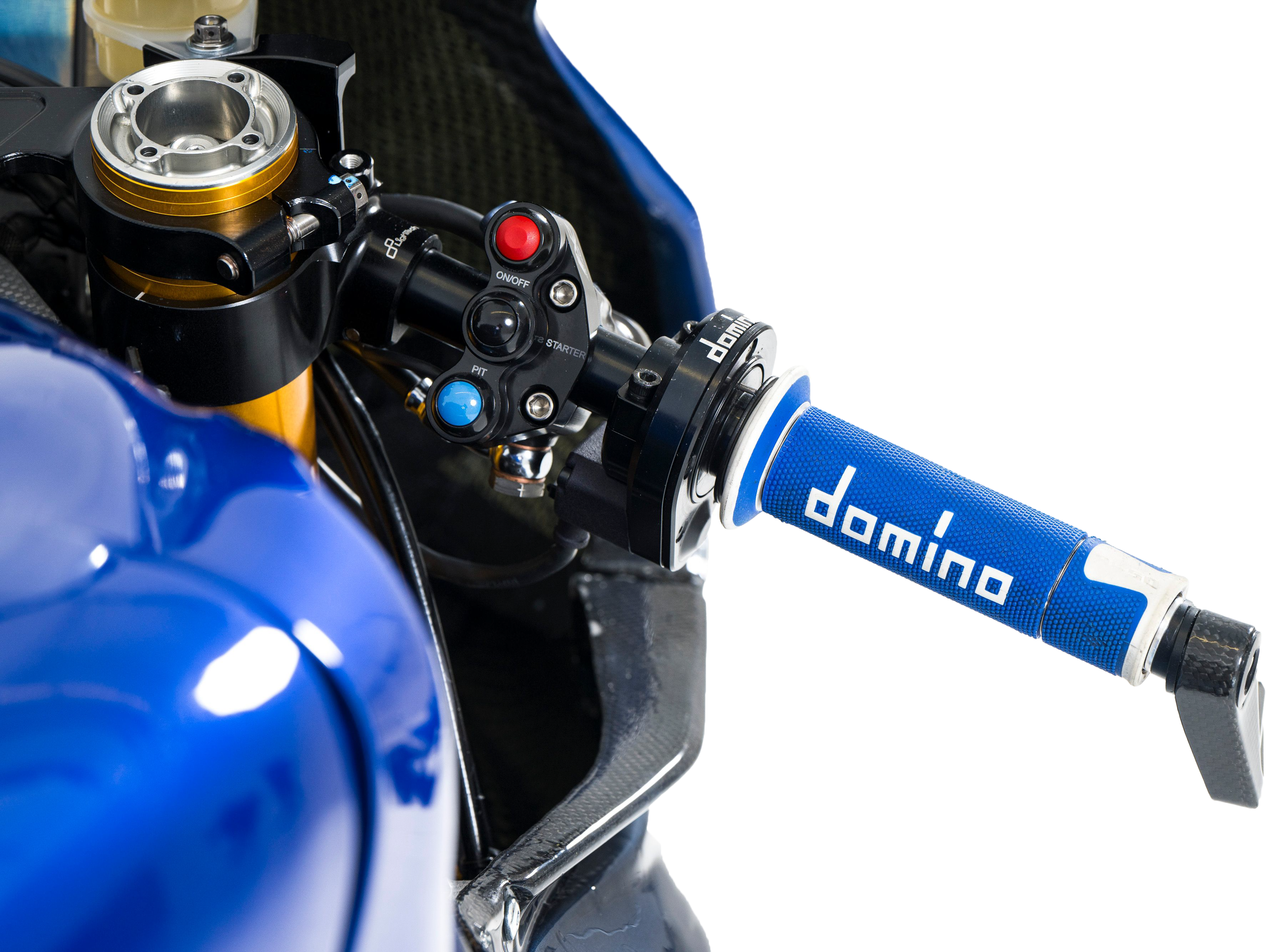 DOMINO RACING A450 Road Racing Grips Blue/White Pair