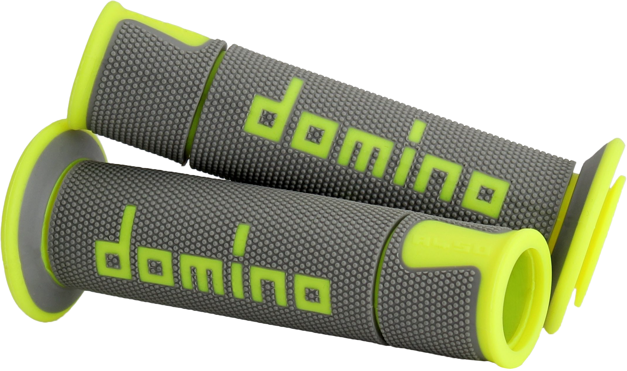 DOMINO RACING A450 Road Racing Grips Grey/Flo Yellow Pair