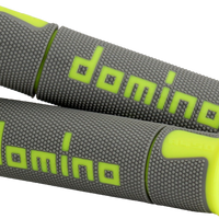 DOMINO RACING A450 Road Racing Grips Grey/Flo Yellow Pair