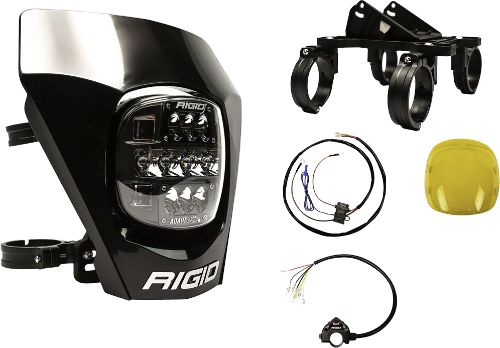 Rigid Adapt Xe Extreme Led Enduro Moto Kit White - Black - Snowmobile Collection