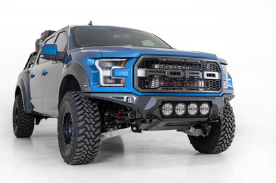 Addictive Desert Designs 17-20 Ford F-150 Raptor Bomber Front Bumper w/ 4 Rigid 360 6in Round Mounts - Bumpers Grilles