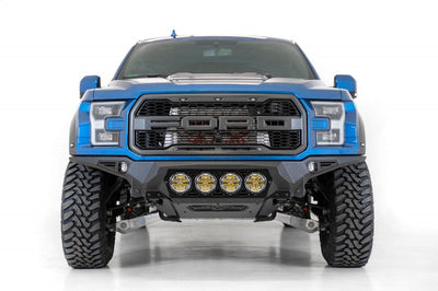 Addictive Desert Designs 17-20 Ford F-150 Raptor Bomber Front Bumper w/ 4 Rigid 360 6in Round Mounts - Bumpers Grilles