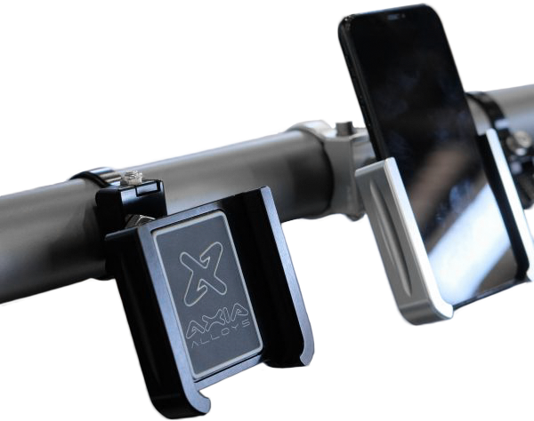 Axia Adjustable Phone Cage Mount- Silver - Black - Atv Performance Products