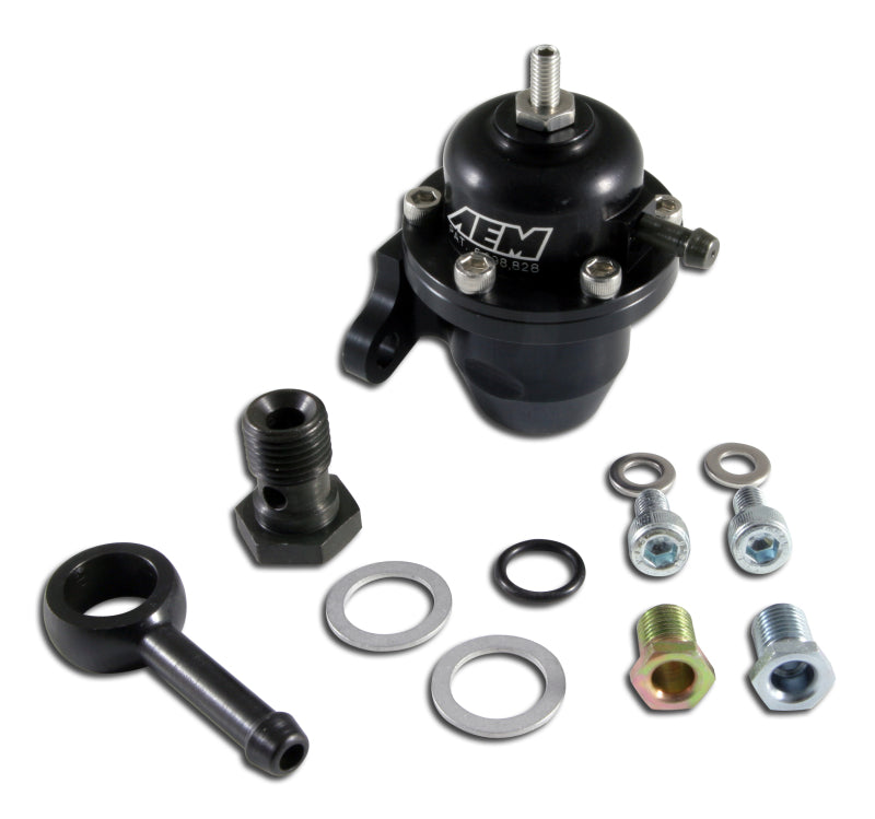 AEM 96-97 Acura CL / 94-97 Accord / 96-00 Civic Ex Black Adjustable Fuel Pressure Regulator - Delivery