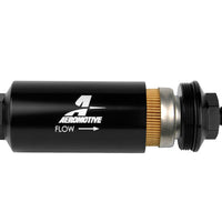 Aeromotive In-Line Filter - (AN-6 Male) 10 Micron Fabric Element Bright Dip Black Finish - Fuel Delivery