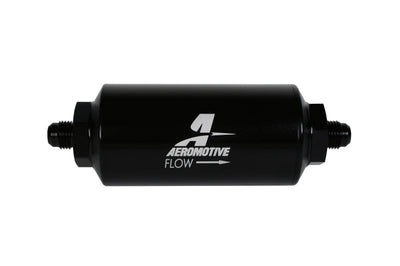 Aeromotive In-Line Filter - (AN-6 Male) 10 Micron Fabric Element Bright Dip Black Finish - Fuel Delivery
