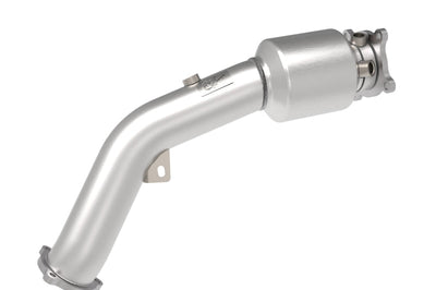 aFe 09-16 Audi A4/A5 (B8) L4-2.0L (t) Twisted Steel 3in. Downpipe - 304 Stainless w/ Cat - Exhaust Mufflers & Tips