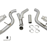 aFe Atlas Exhaust 4in Dual DPF-Back Al Steel w/ Pol Tips 16-17 GM Diesel Truck V8-6.6L (td) LML - Mufflers &