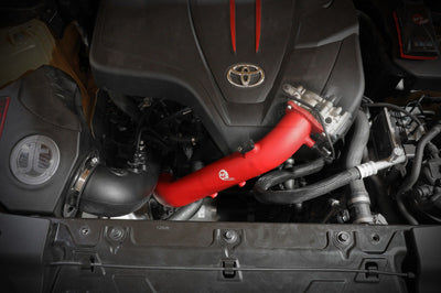 aFe BladeRunner Red 2-3/4in Aluminum Charge Pipe 2021 Toyota Supra GR (A90) I4-2.0L (t) B48 - Forced Induction