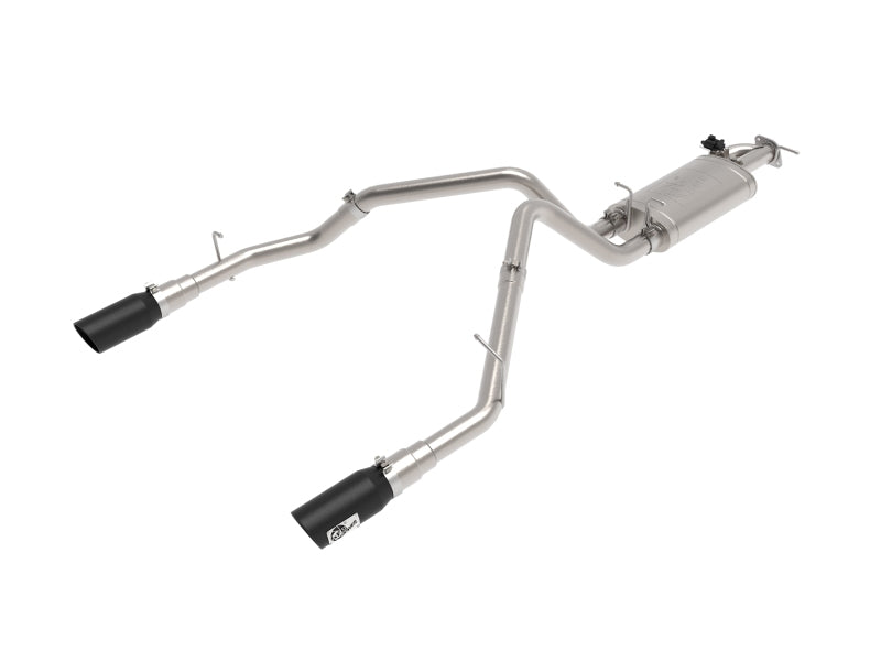 aFe Gemini XV 3in 304 SS Cat-Back Exhaust 19-21 Ram 1500 V8 5.7L Hemi w/ Black Tips - Mufflers &