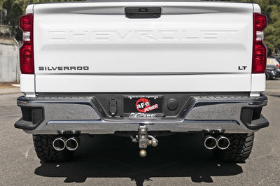 aFe Gemini XV 3in 304 SS Cat-Back Exhaust w/ Cutout 19-21 GM Silverado/Sierra 1500 V8- Black Tips - Mufflers &
