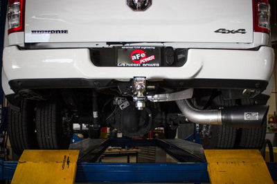 aFe LARGE BORE HD 5in 409-SS DPF-Back Exhaust w/Pol Tip 19-20 Ram Diesel Trucks L6-6.7L (td) - Mufflers & Tips