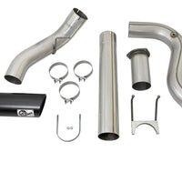 aFe Large Bore-HD 5in DPF Back 409 SS Exhaust System w/Black Tip 2017 Ford Diesel Trucks V8 6.7L(td) - Mufflers & Tips
