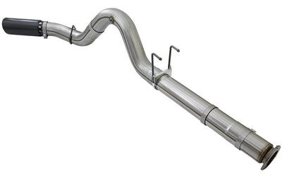 aFe Large Bore-HD 5in DPF Back 409 SS Exhaust System w/Black Tip 2017 Ford Diesel Trucks V8 6.7L(td) - Mufflers & Tips
