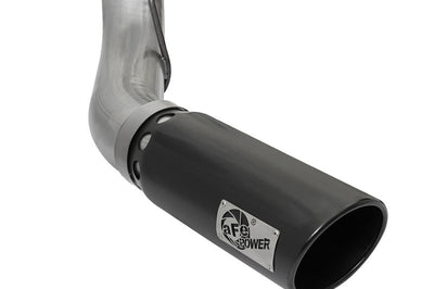 aFe Large Bore-HD 5in DPF Back 409 SS Exhaust System w/Black Tip 2017 Ford Diesel Trucks V8 6.7L(td) - Mufflers & Tips