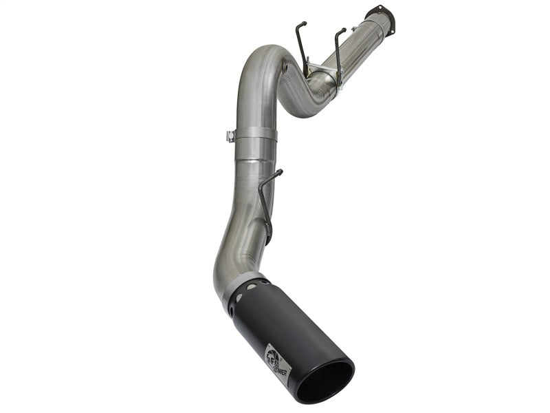aFe Large Bore-HD 5in DPF Back 409 SS Exhaust System w/Black Tip 2017 Ford Diesel Trucks V8 6.7L(td) - Mufflers & Tips
