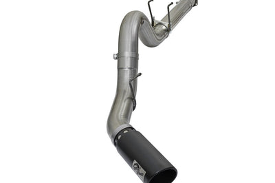 aFe Large Bore-HD 5in DPF Back 409 SS Exhaust System w/Black Tip 2017 Ford Diesel Trucks V8 6.7L(td) - Mufflers & Tips
