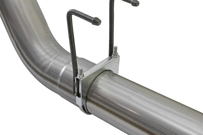 aFe Large Bore-HD 5in DPF Back 409 SS Exhaust System w/Black Tip 2017 Ford Diesel Trucks V8 6.7L(td) - Mufflers & Tips