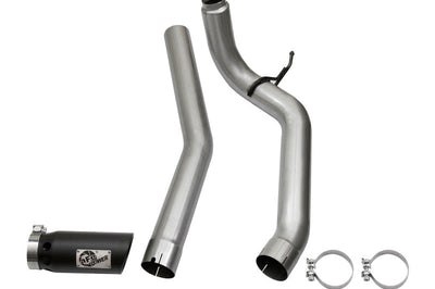 aFe LARGE Bore HD DPF-Back SS Exhaust w/ Black Tip 2016 Nissan Titan XD V8-5.0L (td) - Mufflers & Tips