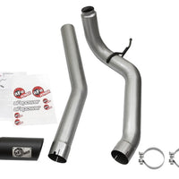 aFe LARGE Bore HD DPF-Back SS Exhaust w/ Black Tip 2016 Nissan Titan XD V8-5.0L (td) - Mufflers & Tips