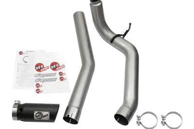 aFe LARGE Bore HD DPF-Back SS Exhaust w/ Black Tip 2016 Nissan Titan XD V8-5.0L (td) - Mufflers & Tips