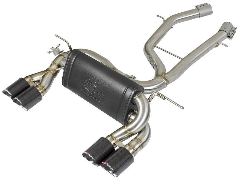 aFe MACH Force-Xp 2-1/2in Stainless Steel Axle Back Exhaust w/CF 15-19 BMW M3/M4 (F80/82/83) - Mufflers & Tips