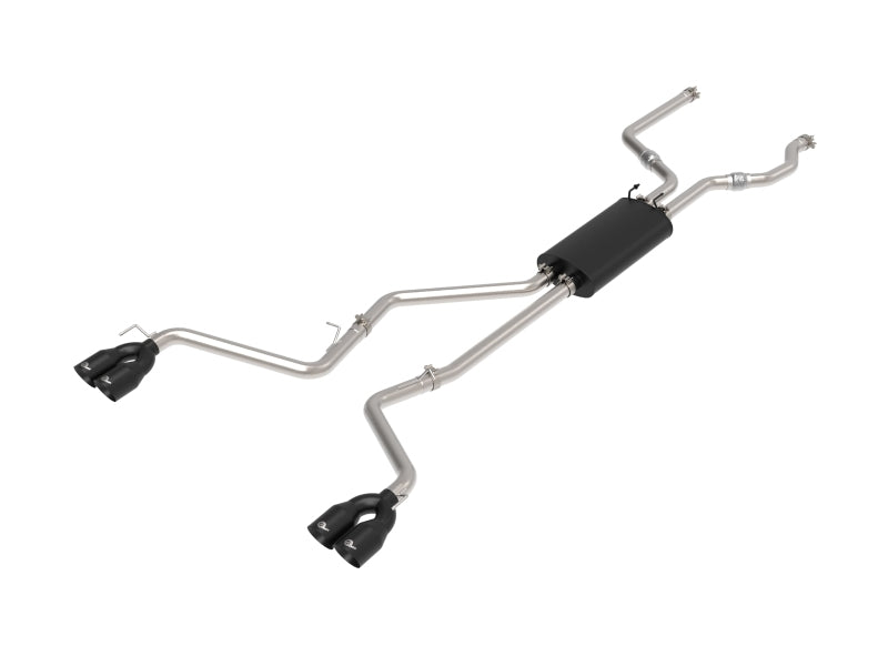 aFe MACH Force-Xp 2.5in. 304 SS C/B Exhaust 20-21 Ford Explorer V6-3.0L - Black Tip - Mufflers & Tips
