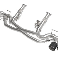 aFe MACH Force-Xp 3in to 2-1/2in 304SS Cat-Back (No Muff.) 2020 Chevy Corvette 6.2L - Carbon Tip - Exhaust Mufflers &