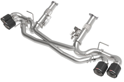 aFe MACH Force-Xp 3in to 2-1/2in 304SS Cat-Back (No Muff.) 2020 Chevy Corvette 6.2L - Carbon Tip - Exhaust Mufflers &
