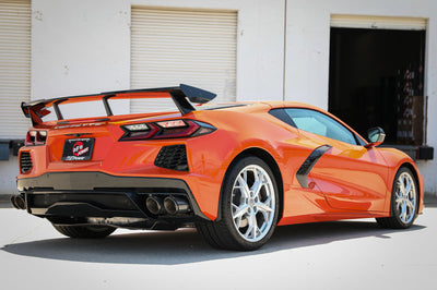 aFe MACH Force-Xp 3in to 2-1/2in 304SS Cat-Back (No Muff.) 2020 Chevy Corvette 6.2L - Carbon Tip - Exhaust Mufflers &