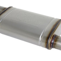 aFe MACH Force-Xp 409 SS Muffler 2.5in Offset Inlet/2.5in Outlet 14in L x 9in W 4in H Body - Exhaust Mufflers & Tips