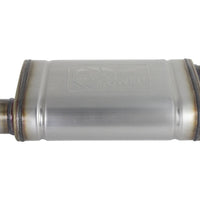 aFe MACH Force-Xp 409 SS Muffler 2.5in Offset Inlet/2.5in Outlet 14in L x 9in W 4in H Body - Exhaust Mufflers & Tips