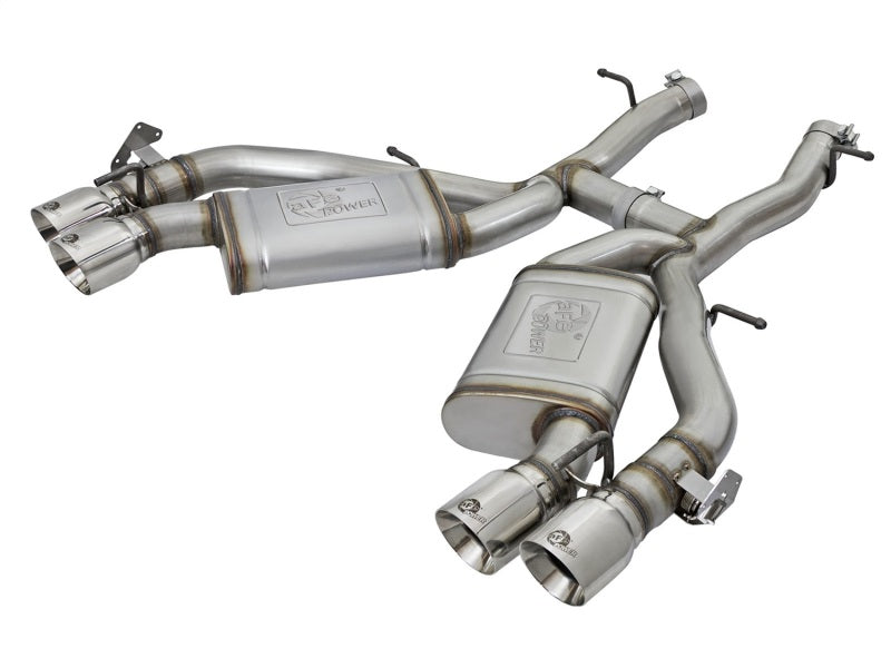 aFe MACHForce XP 3in 304 SS Axle-Back Dual Exhaust (NPP) w/ Polished Tips 16-17 Camro V8-6.2L - Mufflers &